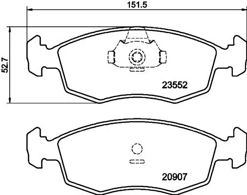 Bremsbelagsatz, Scheibenbremse Vorderachse HELLA PAGID 8DB 355 009-131 Bild Bremsbelagsatz, Scheibenbremse Vorderachse HELLA PAGID 8DB 355 009-131