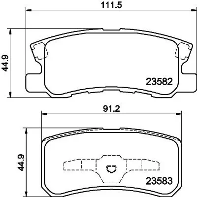 Bremsbelagsatz, Scheibenbremse Hinterachse HELLA PAGID 8DB 355 009-691 Bild Bremsbelagsatz, Scheibenbremse Hinterachse HELLA PAGID 8DB 355 009-691