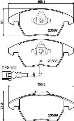 Bremsbelagsatz, Scheibenbremse Vorderachse HELLA PAGID 8DB 355 010-581