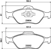 Bremsbelagsatz, Scheibenbremse HELLA PAGID 8DB 355 008-901