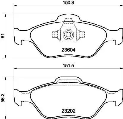 Bremsbelagsatz, Scheibenbremse Vorderachse HELLA PAGID 8DB 355 008-901 Bild Bremsbelagsatz, Scheibenbremse Vorderachse HELLA PAGID 8DB 355 008-901