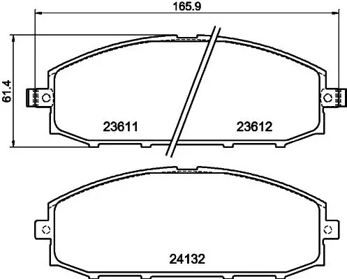Bremsbelagsatz, Scheibenbremse HELLA PAGID 8DB 355 010-511 Bild Bremsbelagsatz, Scheibenbremse HELLA PAGID 8DB 355 010-511