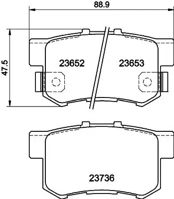 Bremsbelagsatz, Scheibenbremse Hinterachse HELLA PAGID 8DB 355 009-581