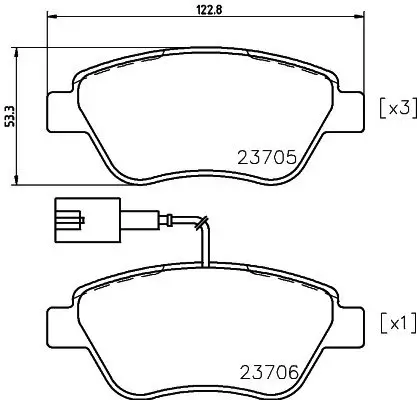 Bremsbelagsatz, Scheibenbremse HELLA PAGID 8DB 355 018-821 Bild Bremsbelagsatz, Scheibenbremse HELLA PAGID 8DB 355 018-821