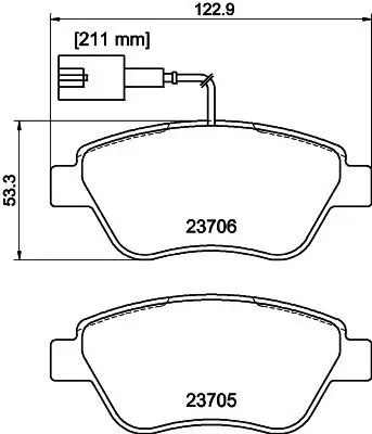 Bremsbelagsatz, Scheibenbremse Vorderachse HELLA PAGID 8DB 355 016-071