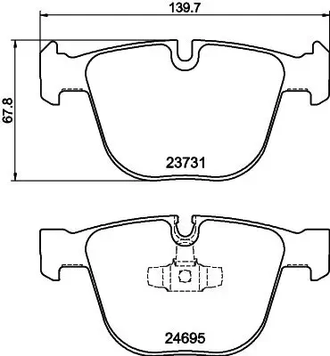 Bremsbelagsatz, Scheibenbremse Hinterachse HELLA PAGID 8DB 355 014-141