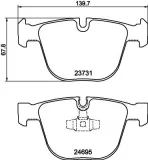 Bremsbelagsatz, Scheibenbremse Hinterachse HELLA PAGID 8DB 355 014-141