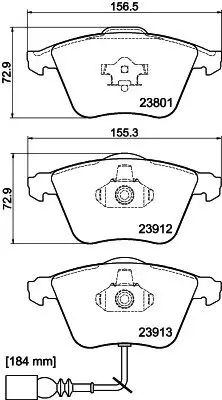 Bremsbelagsatz, Scheibenbremse HELLA PAGID 8DB 355 010-351