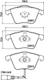 Bremsbelagsatz, Scheibenbremse HELLA PAGID 8DB 355 010-351