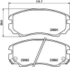 Bremsbelagsatz, Scheibenbremse Vorderachse HELLA PAGID 8DB 355 010-991 Bild Bremsbelagsatz, Scheibenbremse Vorderachse HELLA PAGID 8DB 355 010-991