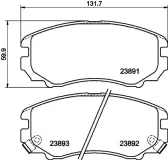 Bremsbelagsatz, Scheibenbremse HELLA PAGID 8DB 355 010-991