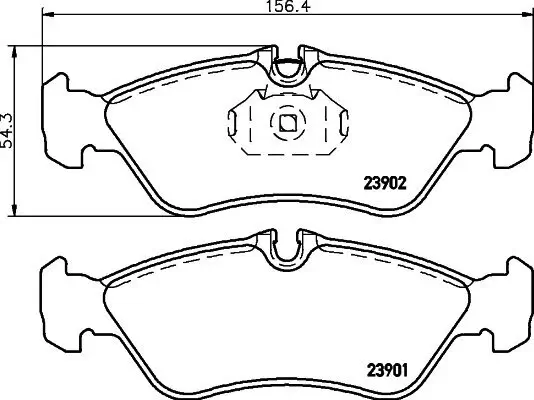 Bremsbelagsatz, Scheibenbremse Hinterachse HELLA PAGID 8DB 355 014-401 Bild Bremsbelagsatz, Scheibenbremse Hinterachse HELLA PAGID 8DB 355 014-401