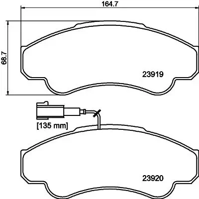 Bremsbelagsatz, Scheibenbremse Vorderachse HELLA PAGID 8DB 355 010-401