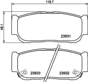 Bremsbelagsatz, Scheibenbremse Hinterachse HELLA PAGID 8DB 355 020-221