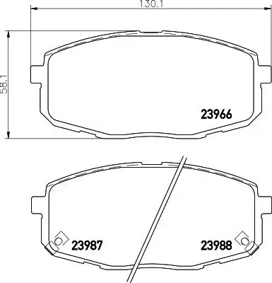 Bremsbelagsatz, Scheibenbremse Vorderachse HELLA PAGID 8DB 355 010-611 Bild Bremsbelagsatz, Scheibenbremse Vorderachse HELLA PAGID 8DB 355 010-611