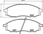 Bremsbelagsatz, Scheibenbremse HELLA PAGID 8DB 355 010-671