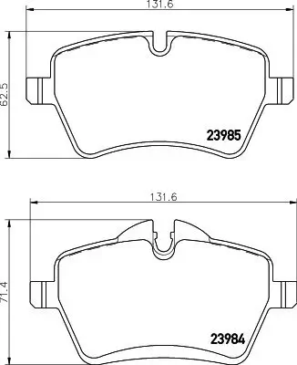 Bremsbelagsatz, Scheibenbremse Vorderachse HELLA PAGID 8DB 355 016-041 Bild Bremsbelagsatz, Scheibenbremse Vorderachse HELLA PAGID 8DB 355 016-041