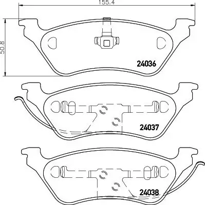 Bremsbelagsatz, Scheibenbremse Hinterachse HELLA PAGID 8DB 355 011-061 Bild Bremsbelagsatz, Scheibenbremse Hinterachse HELLA PAGID 8DB 355 011-061