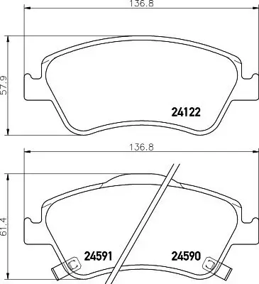 Bremsbelagsatz, Scheibenbremse HELLA PAGID 8DB 355 013-561