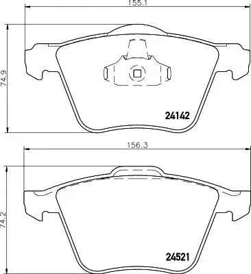 Bremsbelagsatz, Scheibenbremse HELLA PAGID 8DB 355 013-001