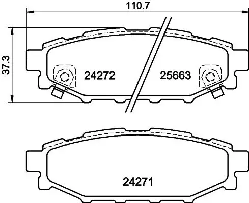 Bremsbelagsatz, Scheibenbremse Hinterachse HELLA PAGID 8DB 355 040-391 Bild Bremsbelagsatz, Scheibenbremse Hinterachse HELLA PAGID 8DB 355 040-391