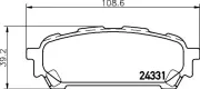 Bremsbelagsatz, Scheibenbremse Hinterachse HELLA PAGID 8DB 355 012-311