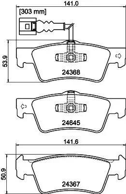 Bremsbelagsatz, Scheibenbremse Hinterachse HELLA PAGID 8DB 355 013-841 Bild Bremsbelagsatz, Scheibenbremse Hinterachse HELLA PAGID 8DB 355 013-841