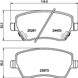 Bremsbelagsatz, Scheibenbremse Vorderachse HELLA PAGID 8DB 355 015-981