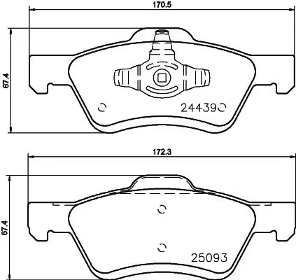 Bremsbelagsatz, Scheibenbremse Vorderachse HELLA PAGID 8DB 355 014-961 Bild Bremsbelagsatz, Scheibenbremse Vorderachse HELLA PAGID 8DB 355 014-961