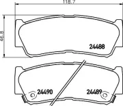 Bremsbelagsatz, Scheibenbremse Hinterachse HELLA PAGID 8DB 355 013-081