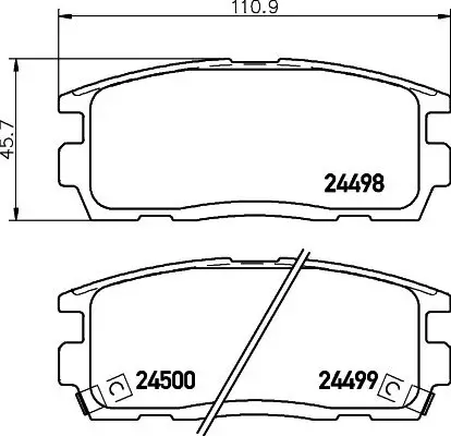 Bremsbelagsatz, Scheibenbremse Hinterachse HELLA PAGID 8DB 355 012-951
