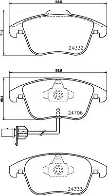 Bremsbelagsatz, Scheibenbremse Vorderachse HELLA PAGID 8DB 355 013-861 Bild Bremsbelagsatz, Scheibenbremse Vorderachse HELLA PAGID 8DB 355 013-861