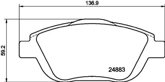 Bremsbelagsatz, Scheibenbremse Vorderachse HELLA PAGID 8DB 355 014-551 Bild Bremsbelagsatz, Scheibenbremse Vorderachse HELLA PAGID 8DB 355 014-551