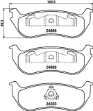 Bremsbelagsatz, Scheibenbremse Hinterachse HELLA PAGID 8DB 355 040-451