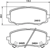 Bremsbelagsatz, Scheibenbremse Vorderachse HELLA PAGID 8DB 355 014-901