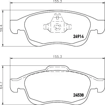 Bremsbelagsatz, Scheibenbremse Vorderachse HELLA PAGID 8DB 355 014-791