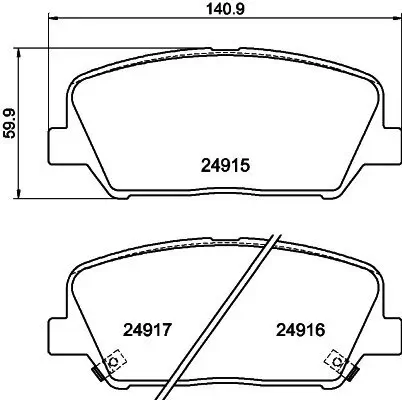 Bremsbelagsatz, Scheibenbremse Vorderachse HELLA PAGID 8DB 355 020-591