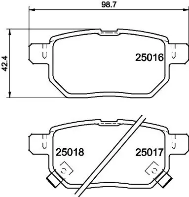 Bremsbelagsatz, Scheibenbremse HELLA PAGID 8DB 355 014-991