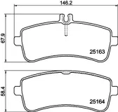 Bremsbelagsatz, Scheibenbremse Hinterachse HELLA PAGID 8DB 355 021-521