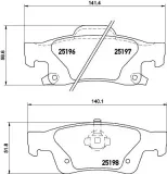 Bremsbelagsatz, Scheibenbremse Hinterachse HELLA PAGID 8DB 355 020-351