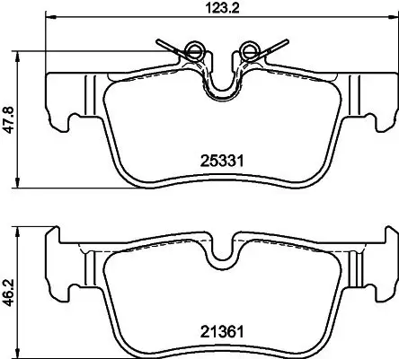 Bremsbelagsatz, Scheibenbremse Hinterachse HELLA PAGID 8DB 355 021-681