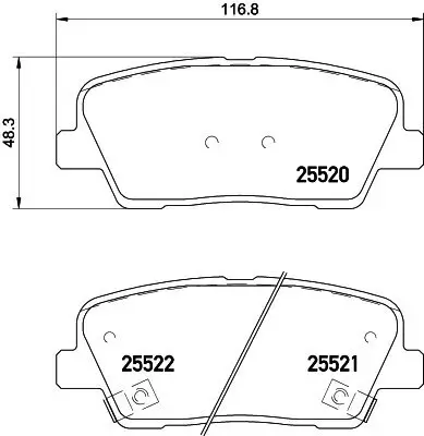 Bremsbelagsatz, Scheibenbremse Hinterachse HELLA PAGID 8DB 355 020-101