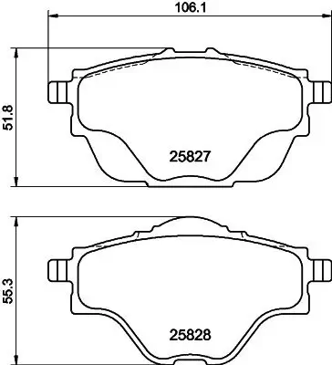 Bremsbelagsatz, Scheibenbremse Hinterachse HELLA PAGID 8DB 355 021-001