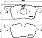 Bremsbelagsatz, Scheibenbremse Vorderachse HELLA PAGID 8DB 355 041-091