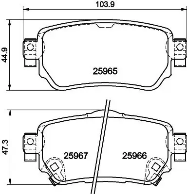 Bremsbelagsatz, Scheibenbremse Hinterachse HELLA PAGID 8DB 355 021-491