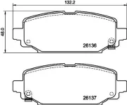 Bremsbelagsatz, Scheibenbremse Hinterachse HELLA PAGID 8DB 355 040-251