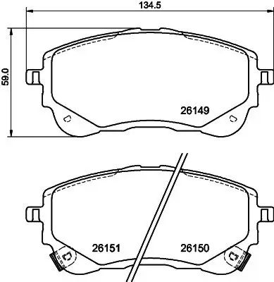 Bremsbelagsatz, Scheibenbremse HELLA PAGID 8DB 355 040-191 Bild Bremsbelagsatz, Scheibenbremse HELLA PAGID 8DB 355 040-191