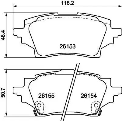 Bremsbelagsatz, Scheibenbremse HELLA PAGID 8DB 355 040-221