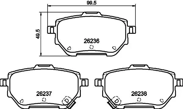 Bremsbelagsatz, Scheibenbremse Hinterachse HELLA PAGID 8DB 355 040-711