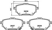 Bremsbelagsatz, Scheibenbremse Hinterachse HELLA PAGID 8DB 355 040-711